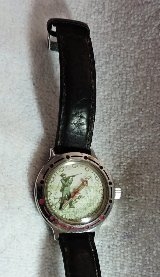 Vintage Vostok Amphibia Men's Sport Watch working cond Soviet Duck Geese Hunter - Image 4 of 4