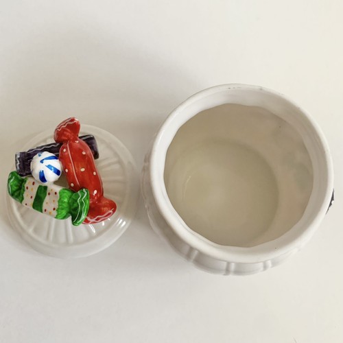 Vintage Handmade Candy Sweets Jar Dish Lid Painted Candies Porcelain 5” - Picture 7 of 9