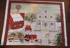 FARMHOUSE CHRISTMAS FABRIC PANEL BY FABRIC EDITIONS INC. - BRAND NEW-33 1/2 X 45