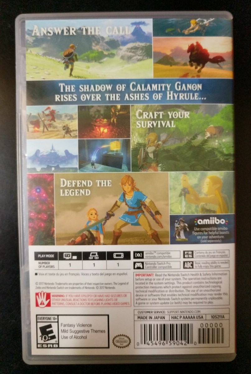Legend of zelda breath of the wild, Nintendo switch Complete in