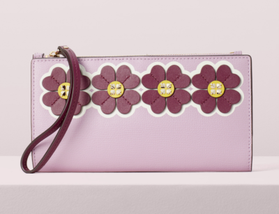 Kate Spade sylvia graphic clover appliqué large continental