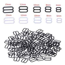100Pcs Metal Bra Strap Adjuster Slider 8 Hook Lingerie Sewing Crafts
