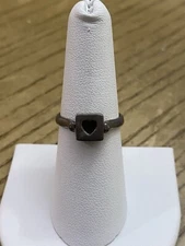 DESIGNER SIGNED BOMA STERLING SILVER 925 SQUARED HEART FLIP BAND RING SIZE 7.25