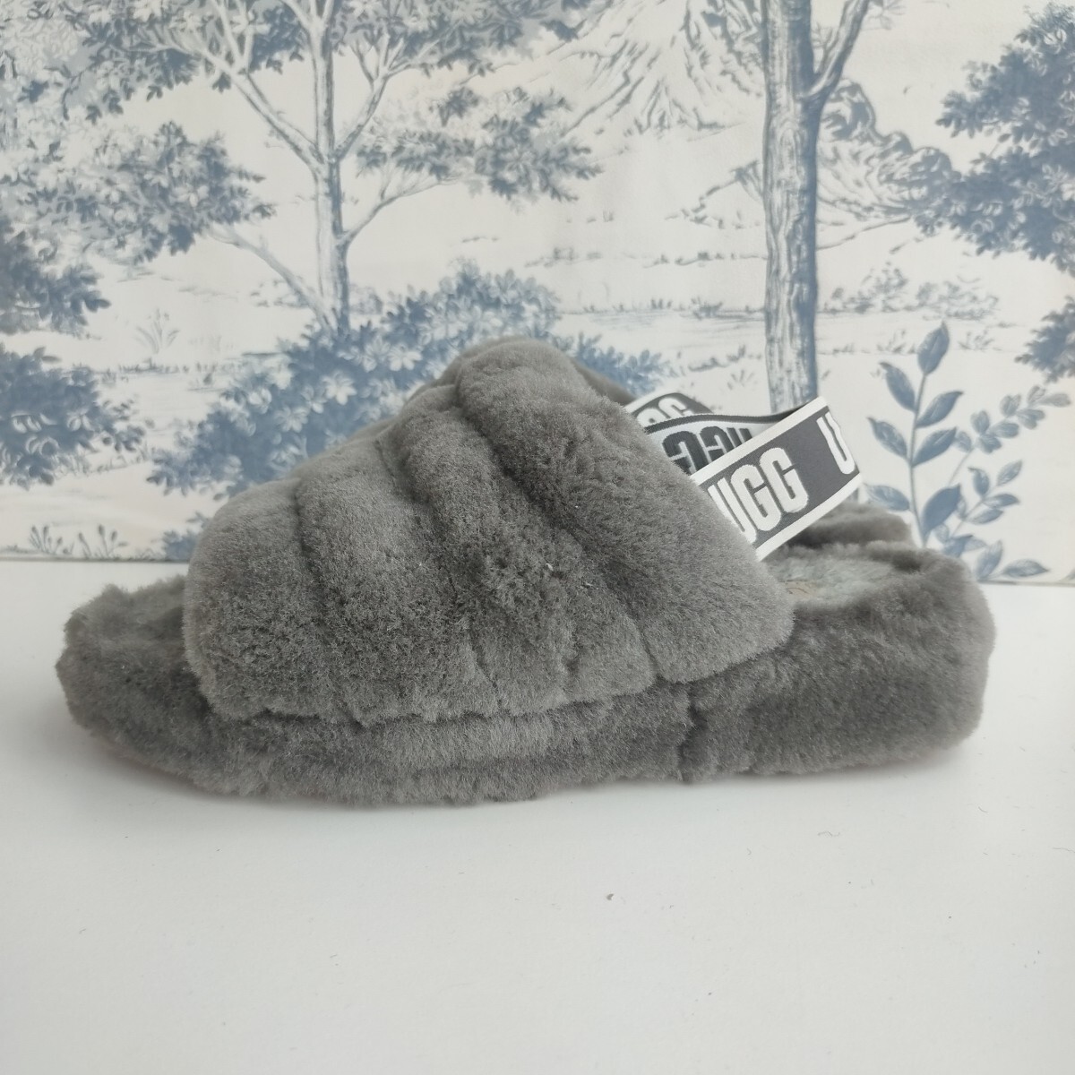 Grey Ugg Oh Yeah Canada UGG Fluff Yeah Slide Charcoal Woman's