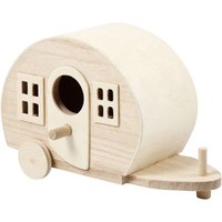 Campingwagen, GrößE 18X8X11 Cm, Aus Kiefernholz, Ideal Zum Bemalen