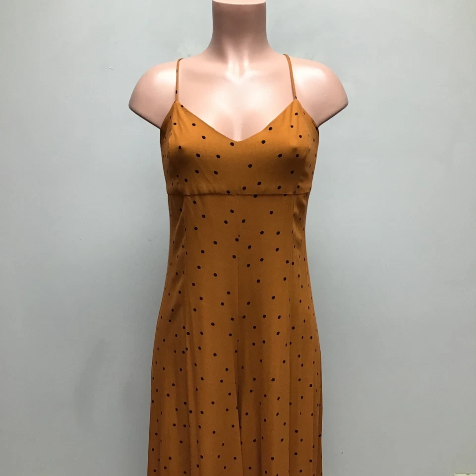 Mono Free People Rust Lunares Pierna Ancha Cuello en V Sin Mangas Jamboree M $128 Foto 3 de 4