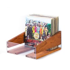 Mahogany Vinyl Record Holder Storage Crate LP Record Albums NO SLIP Texture