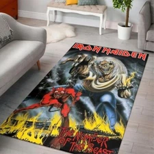 Iron Maiden Area Rug Living Room Rug Home Decor Floor Decor
