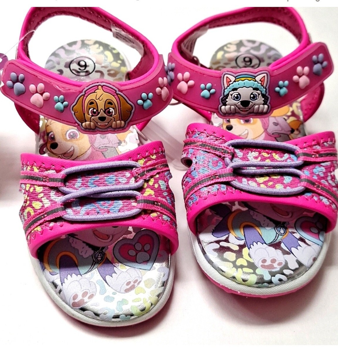 Nickelodeon Paw Patrol Light Up Pink Purple Strap Sandals Toddler