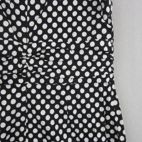 Events Dress Womens 14 Black White Polka Dots Fit Flared Sleeveless Work Event - Picture 8 of 15