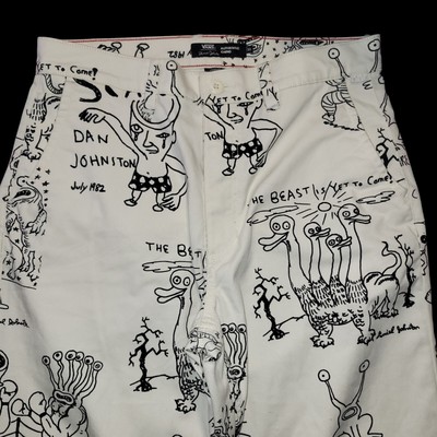 Vans x Daniel Johnston Authentic Chino Pants Mens 32 x 31 Cartoons 