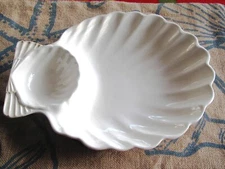 New Large Clam Shell Chip and Dip Seafood Server 12½" x 10½" By Gorham
