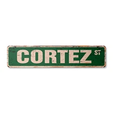 CORTEZ Vintage Street Sign Childrens Name Room| Indoor/Outdoor