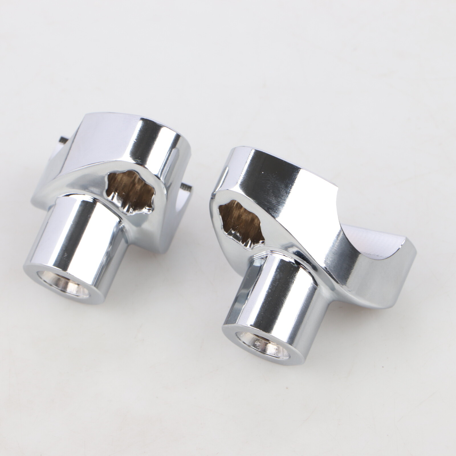 Chrome 1 1/2" Tall Handlebar Risers For Harley Fat Boy Heritage Softail