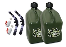 VP Racing 2 Pack CamoSquare 5 Gallon Fuel Jugs + Hose, Hose Bender, & Ball Valve