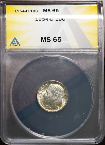 1954-D 10c Silver Roosevelt Dime MS 65 New ANACS # 7351780 + Bonus