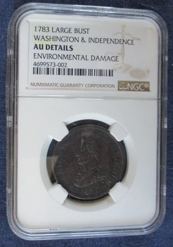 1783 Washington & Independence Large Bust US Copper Coin NGC AU Details