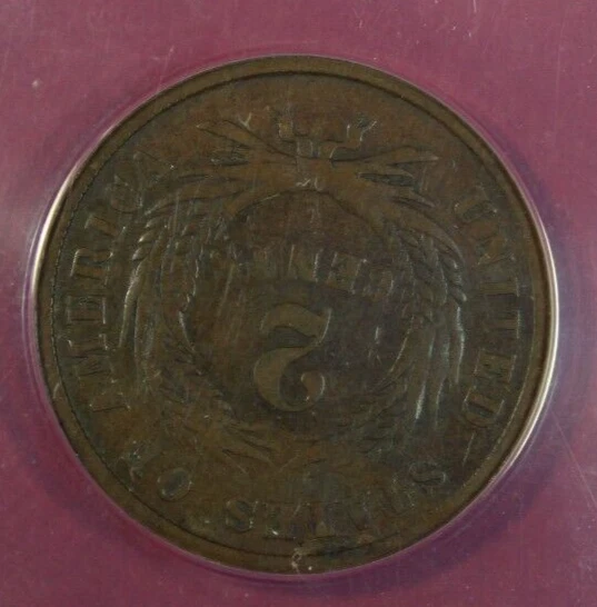 1864 SMALL MOTTO TWO CENT PIECE ANACS F12 - Image 4 of 4