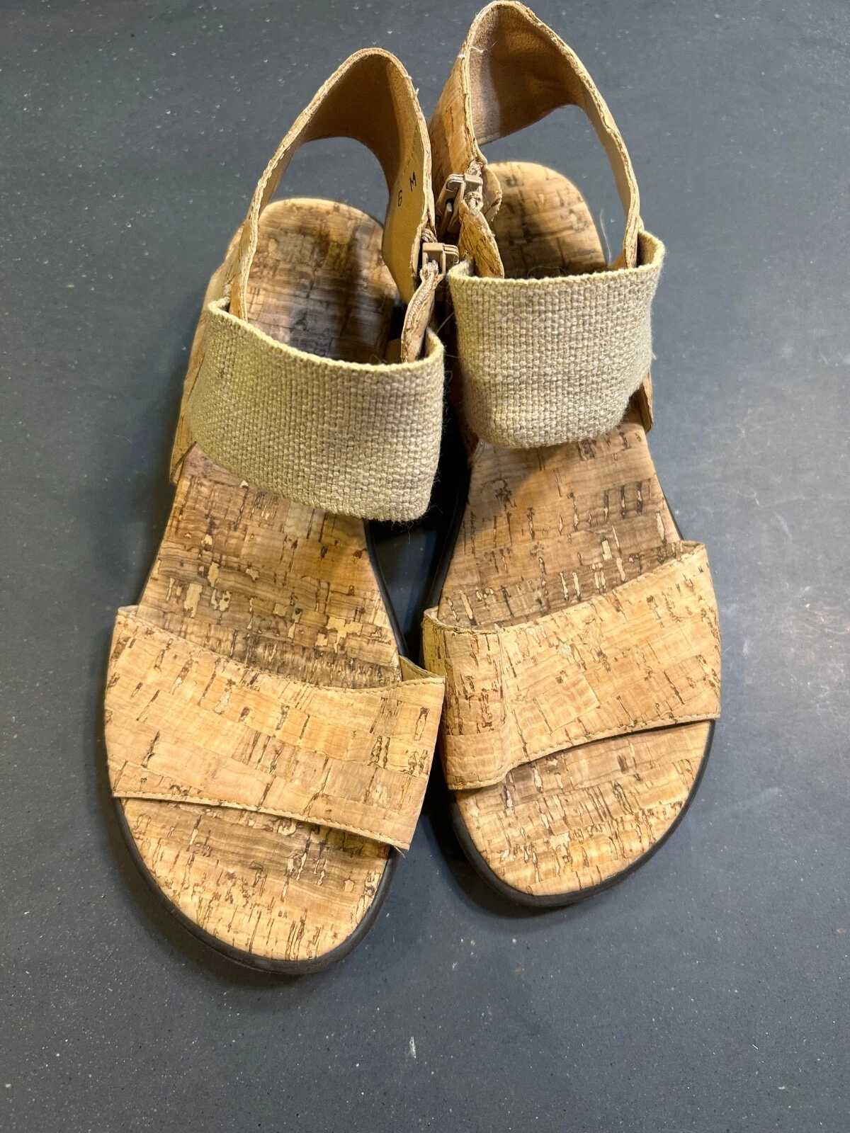 VANS Sandali donna Van Eli taglia 6 con cinturino in sughero e suola e cerniera marrone