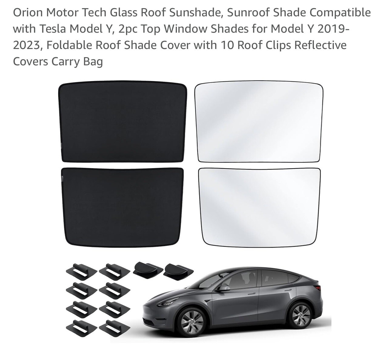 Tesla Model Y Sunshade Sunroof + Heat Insulation Cover for 2019-2023-image