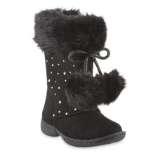 Piper Blue Toddler Girls' Black Rachel Mid-Calf Boots Size 10 Medium