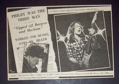 Rory Gallagher Top Priority Philby 1979 Small Poster Type Ad, Promo Advert