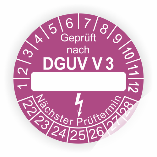 Inspection badges DGUV regulation 3 formerly BGV A3 Ø: 20mm or 30mm new badges - Picture 13 of 13
