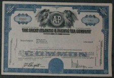 Lot 21 X The Great Atlantic & Pacific Tea Company 1960er less than 100 shares