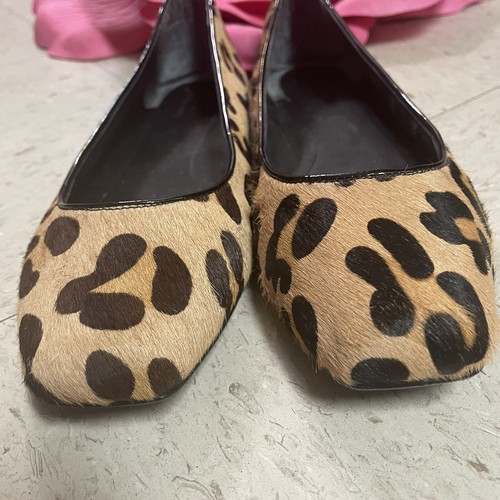 KATE SPADE NEW YORK Sz 9.5 Leopard Print Calf Hair/Patent Leather Ballet Flats - Picture 4 of 11