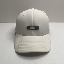 Vintage Oakley Hat Cap White Flex Fit L/XL Raised Logo Y2K