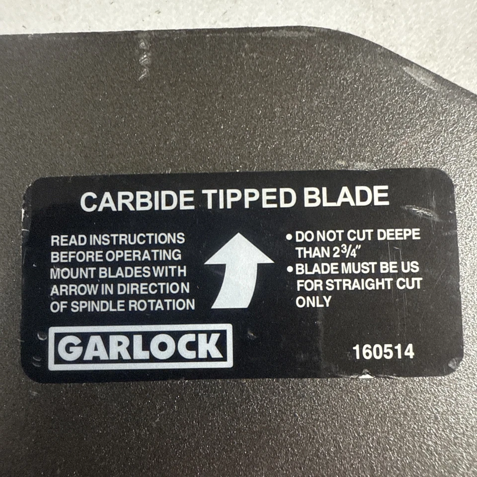 Cantidad/1 12" Garlock 160514 hoja con punta de carburo Foto 2 de 2