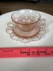 Anchor Hocking Old Colony Lace Edge Pink Depression - Cup & Saucer Set HTF