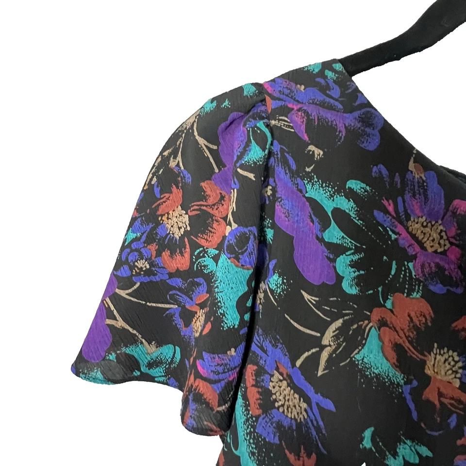 Vestido Secretaria Floral Años 80 90 Vintage All That Jazz Talla S Cintura Reunida Foto 4 de 4