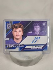 2024 Panini Donruss Elite J.J. McCarthy Pen Pals Blue Rookie Auto #PAL-JMC Vikes