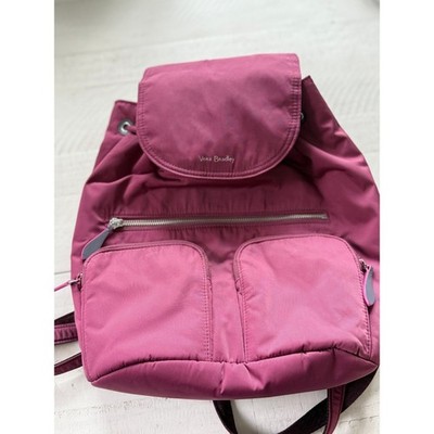 VERA BRADLEY Midtown Cargo Backpack Hawthorn Rose Pink Water Resistant 11x14x5