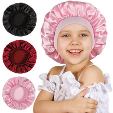 3 Pcs Bonnet for Kids, Kids Bonnets for Girls, Satin Silk Hair Bonnet for Sleepi