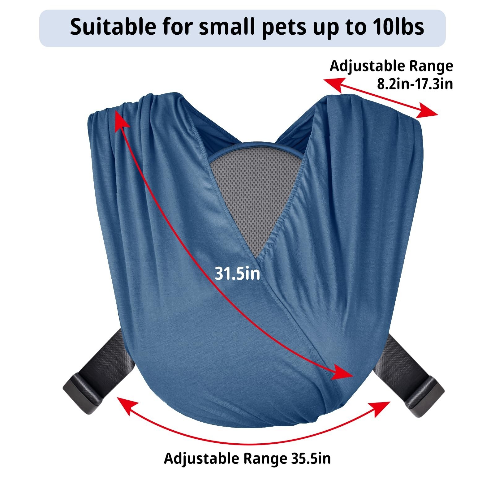 CUBY Swaddle Dog Sling Carrier for Small Dogs, Front Pet Sling Carrier Chest,...