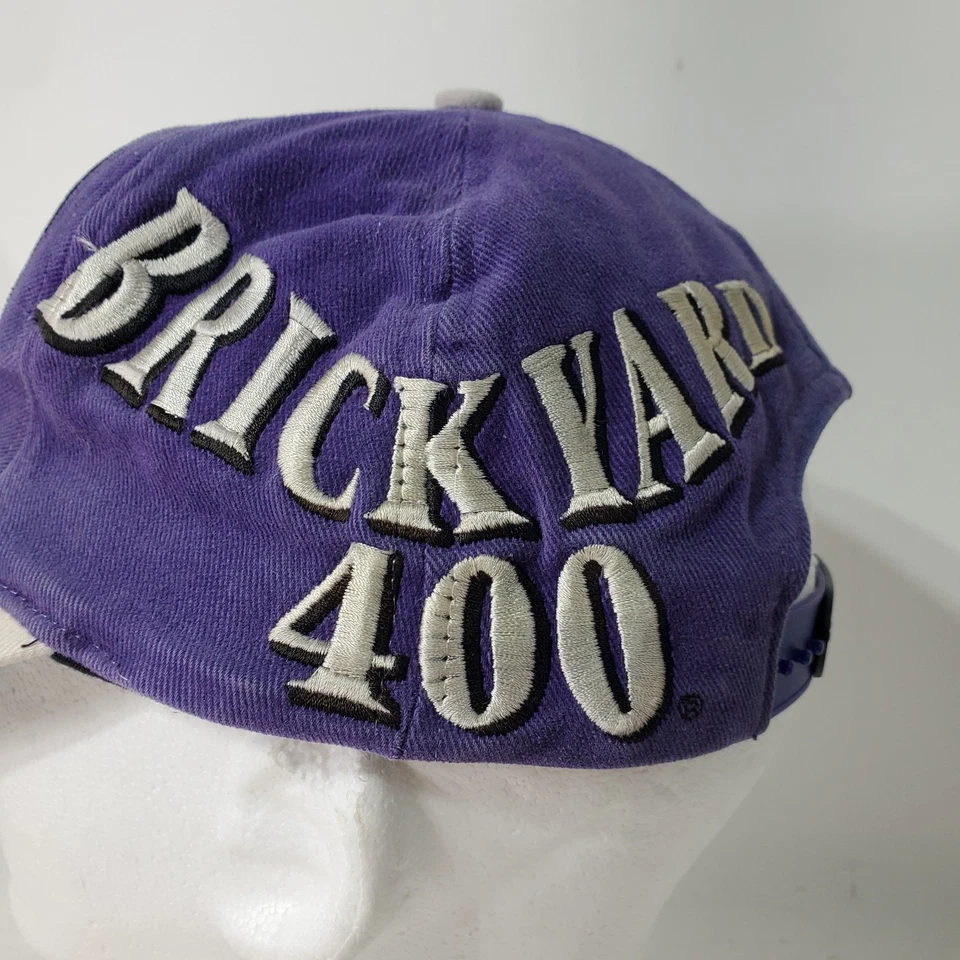 Nascar Hat Brickyard 400 Black Purple Vintage 2000 Snapback Embroidered Spellout - Image 3 of 4