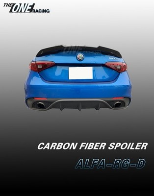 For 2017-2021 ALFA ROMEO GIULIA Sedan 4dr Carbon Fiber Trunk Spoiler Lip Type D