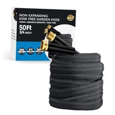 2025 Upgraded 50FT Non-Expanding Garden Hose, 50FT-Heavy Duty Fabric