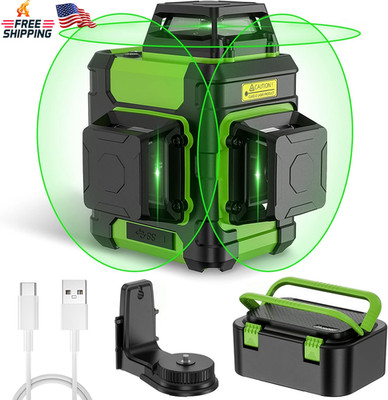 Huepar Laser Level 360 Self Leveling, Rechargeable Green Laser 3X360° Cross Line