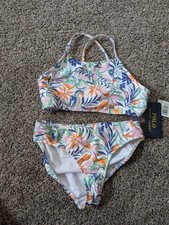 NWT, Girls Polo Ralph Lauren Undersea Floral Bikini, 2-piece swimsuit. Size 7