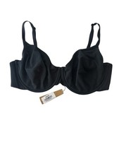 Skims Bra Cotton Jersey 36DDDD Soot Black Underwire New