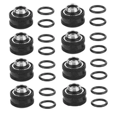 8 Pcs FreezeMod G1/4" Thread Compression Fitting for 14mm OD Hard Rigid TUBE Blk
