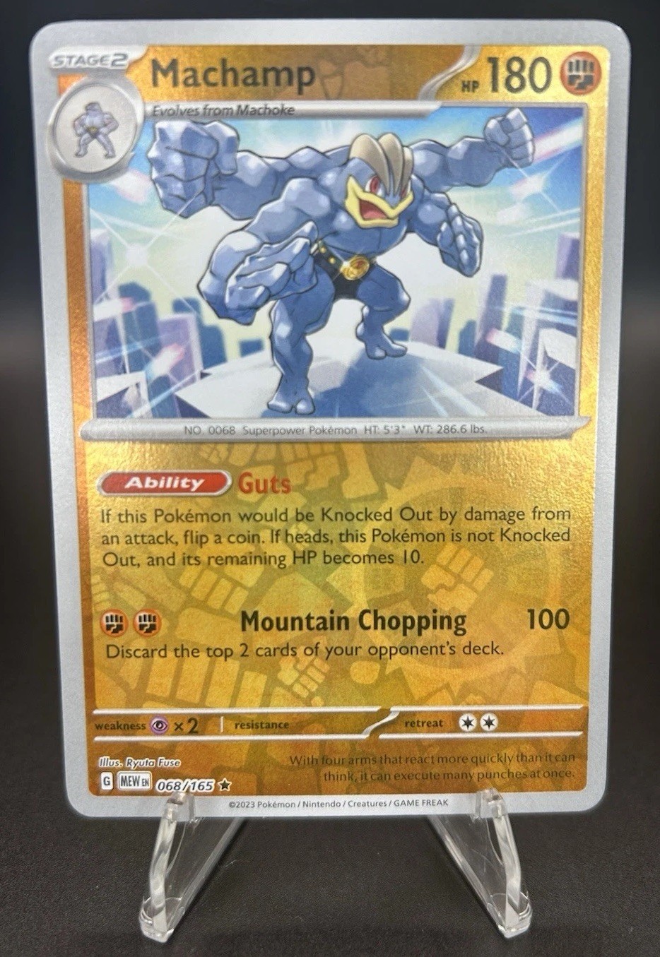 • Machamp • 068/165 Scarlet & Violet 151 Reverse Holo Pokemon TCG NM