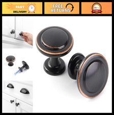 10 Pack Oil Rubbed Bronze Cabinet Knobs - Round Pulls for Kitchen Bathroom, St
