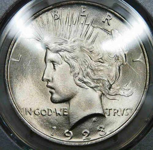 1923__MS 66__Peace Silver Dollar__BLAST WHITE__PCGS, UNC Coin