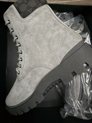 Coach Citysole Suede Leather Combat Working Boots Washed  display picture 1