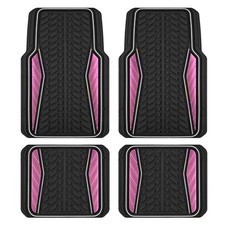Pink Aluminum Molded Universal Rubber Car Floor Mats All Weather