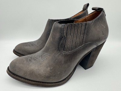 Frye Distressed Gray Leather Boots FRYE Womens Size 7.5 B Distressed Gray Leather Ankle Fashion  main image 2